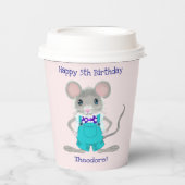 Niedliche und elegante Kleinmaus zum Geburtstag Pappbecher (Vorderseite)