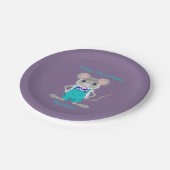 Niedliche und elegante Kleinmaus zum Geburtstag Pappteller (Schrägansicht)