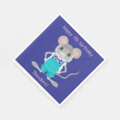 Niedliche und elegante Kleinmaus zum Geburtstag Serviette (Ecke)