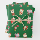 Niedliche und erfreuliche Weihnachtsbabys grün Geschenkpapier Set (Beispiel)