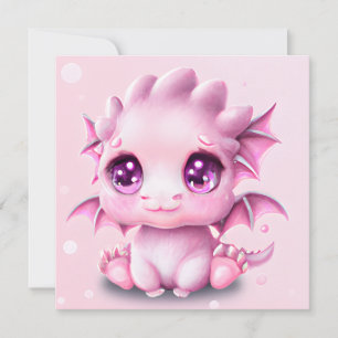 Niedliche und erlesene Fantasie Pink Baby Chibi Feiertagskarte