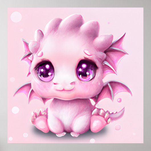 Niedliche und erlesene Fantasie Pink Baby Chibi Poster (Vorne)