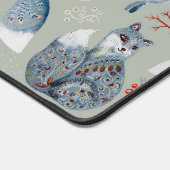 Niedliche und extravagante Graufüchse und Blume Schreibtischunterlage (Ecke)