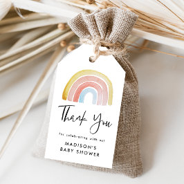 Niedliche und farbenfrohe Aquarellbrunnendusche Geschenkanhänger