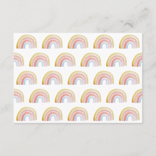 Niedliche und farbenfrohe Aquarellbrunnendusche Hinweiskarte (Rückseite)