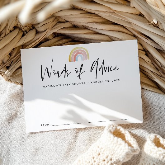 Niedliche und farbenfrohe Aquarellbrunnendusche Hinweiskarte