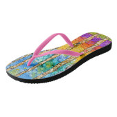 Niedliche und farbenfrohe Aspen Tree Flip Flops Badesandalen (Schrägansicht)