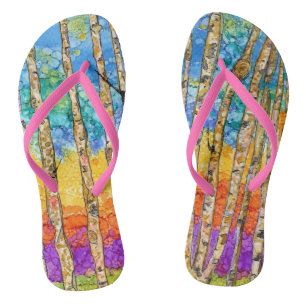Niedliche und farbenfrohe Aspen Tree Flip Flops Badesandalen
