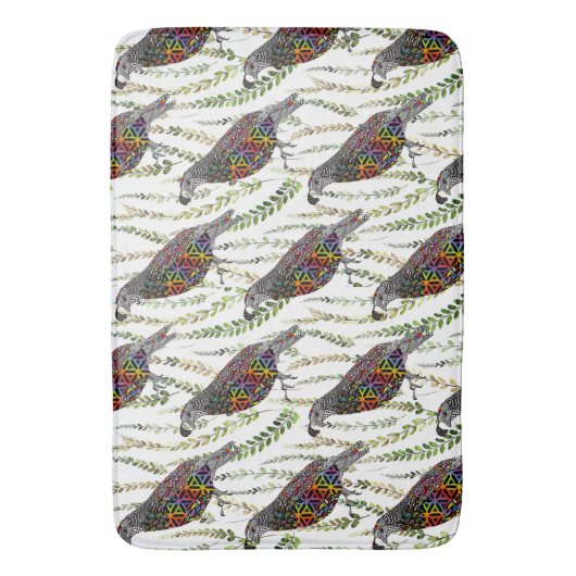 Niedliche und farbenfrohe Berglandmatte Badematte (Vorderseite Vertikal)