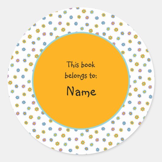 niedliche und farbenfrohe Blume Runder Aufkleber (Vorderseite)