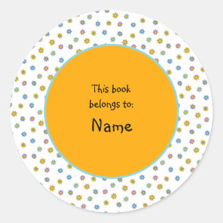 niedliche und farbenfrohe Blume Runder Aufkleber