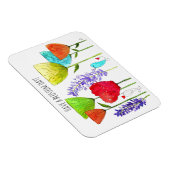 Niedliche und farbenfrohe Blume und ein Vogelmagne Magnet (Rechte Seite)
