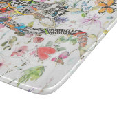 Niedliche und farbenfrohe Blumenkatze Schneidebrett (Ecke)