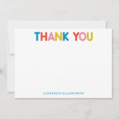 Niedliche und farbenfrohe Bold Typografie Personal Dankeskarte (Vorderseite)