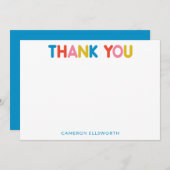 Niedliche und farbenfrohe Bold Typografie Personal Dankeskarte (Vorne/Hinten)