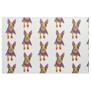 Niedliche und farbenfrohe Boston Terrier Fabric Stoff