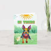 Niedliche und farbenfrohe Boston Terrier Grußkarte Karte (Vorderseite)