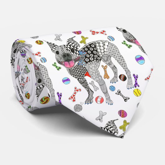 Niedliche und farbenfrohe Boston Terrier Krawatte (Gerollt)