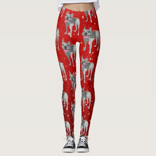 Niedliche und farbenfrohe Boston Terrier Leggings (Vorderseite)
