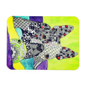 Niedliche und farbenfrohe Boston Terrier Magnet 3" (Horizontal)