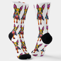 Niedliche und farbenfrohe Boston Terrier Socks
