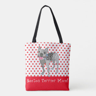 Niedliche und farbenfrohe Boston Terrier Tote Bag Tasche