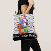 Niedliche und farbenfrohe Boston Terrier Tote Bag Tasche (Von Nahem)