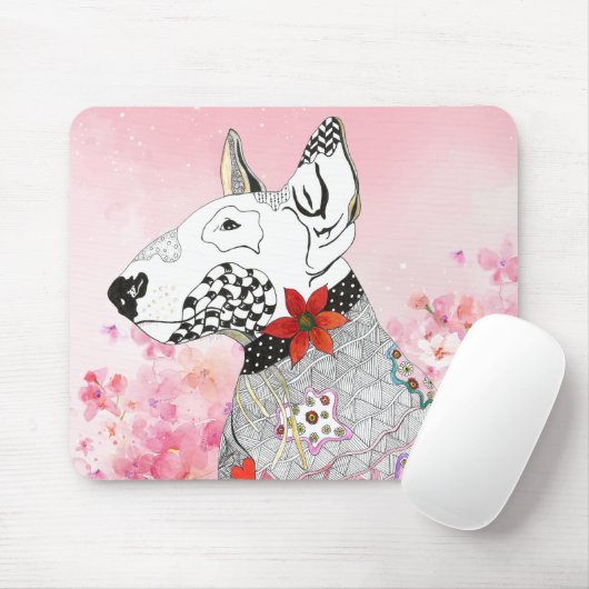Niedliche und farbenfrohe Bull Terrier Mousepad (Mit Mouse)