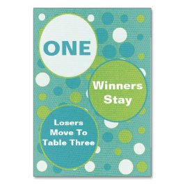 Niedliche und farbenfrohe Bunco-Tischkarten #1 Tischnummer