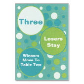 Niedliche und farbenfrohe Bunco-Tischkarten #3 Tischnummer (Rückseite)