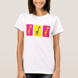 Niedliche und farbenfrohe Cartoon-Giraffen individ T-Shirt