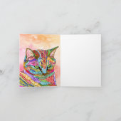 Niedliche und farbenfrohe Cat Grußkarte Karte (Innenseite)