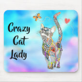 Niedliche und farbenfrohe Cat Lady Mouse Pad Mousepad (Vorne)