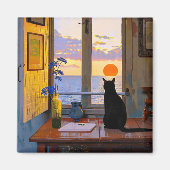 Niedliche und farbenfrohe Cat Lover Magnet (Vorne)