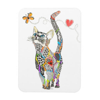 Niedliche und farbenfrohe Cat Magnet 3"x4"
