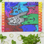 Niedliche und farbenfrohe Cat Mama Handtuch (Gefaltet)