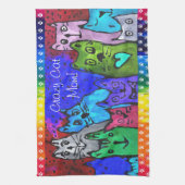 Niedliche und farbenfrohe Cat Mama Handtuch (Vertikal)