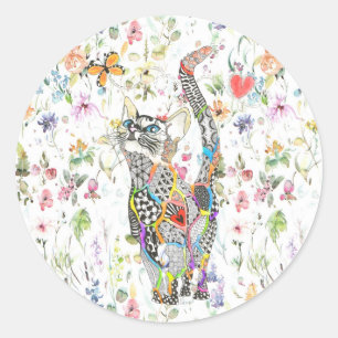Niedliche und farbenfrohe Cat Stickers