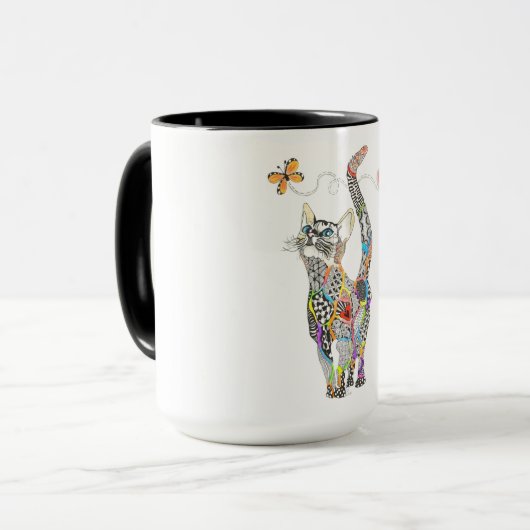 Niedliche und farbenfrohe Cat-Tasse Tasse (Vorderseite Links)