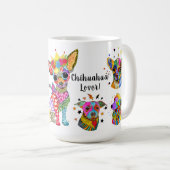 Niedliche und farbenfrohe Chihuahua Lover Tasse (VorderseiteRechts)