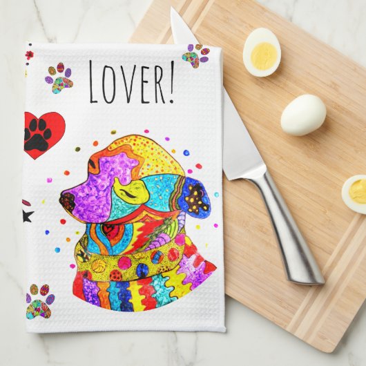 Niedliche und farbenfrohe Chihuahua Oberküche Hand Geschirrtuch (Viertel Falte)