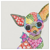 Niedliche und farbenfrohe Chihuahua-Stoffe Stoff (Nahaufnahme)