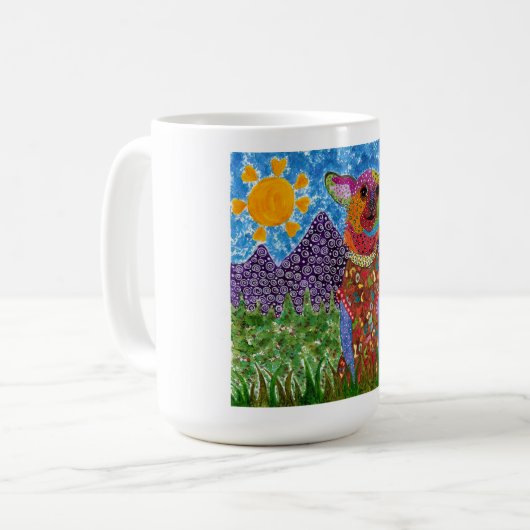 Niedliche und farbenfrohe Chihuahua-Tasse Kaffeetasse (Vorderseite Links)