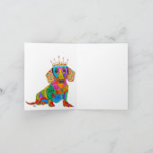 Niedliche und farbenfrohe Dackel Grußkarte Dankeskarte (Innenseite)