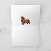 Niedliche und farbenfrohe Dackel Grußkarte Karte (Innenseite)
