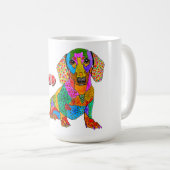 Niedliche und farbenfrohe Dackel Lover Tasse (VorderseiteRechts)