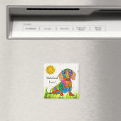 Niedliche und farbenfrohe Dackel Magnet 2 (In Situ (Geschirrspüler))