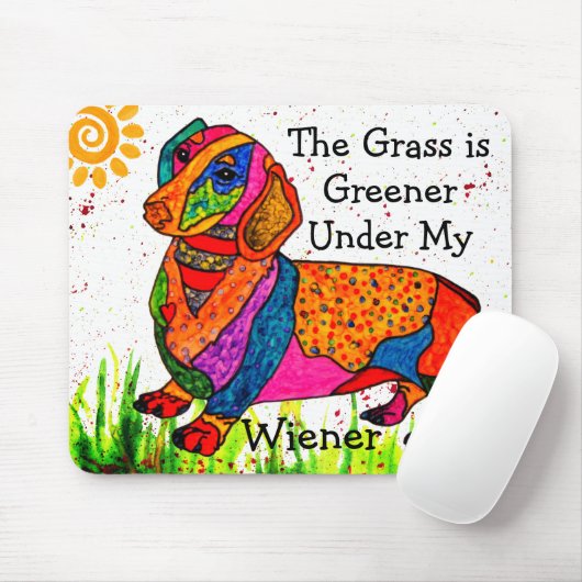 Niedliche und farbenfrohe Dackel Mouse Pad Mousepad (Mit Mouse)