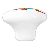 Niedliche und farbenfrohe Dackel Türknopf - Kerami Keramikknauf (Seitenansicht)