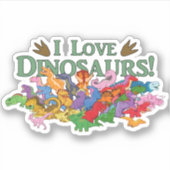 Niedliche und farbenfrohe Dinosaurier Aufkleber (Vorderseite)
